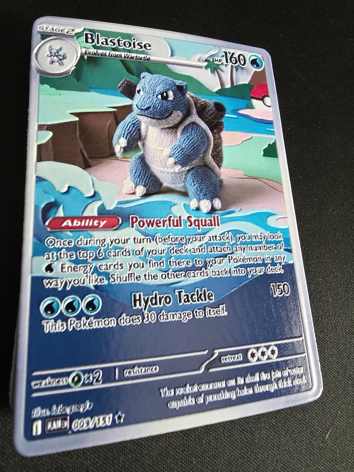Blastoise Yarn 3D UV Printed Card