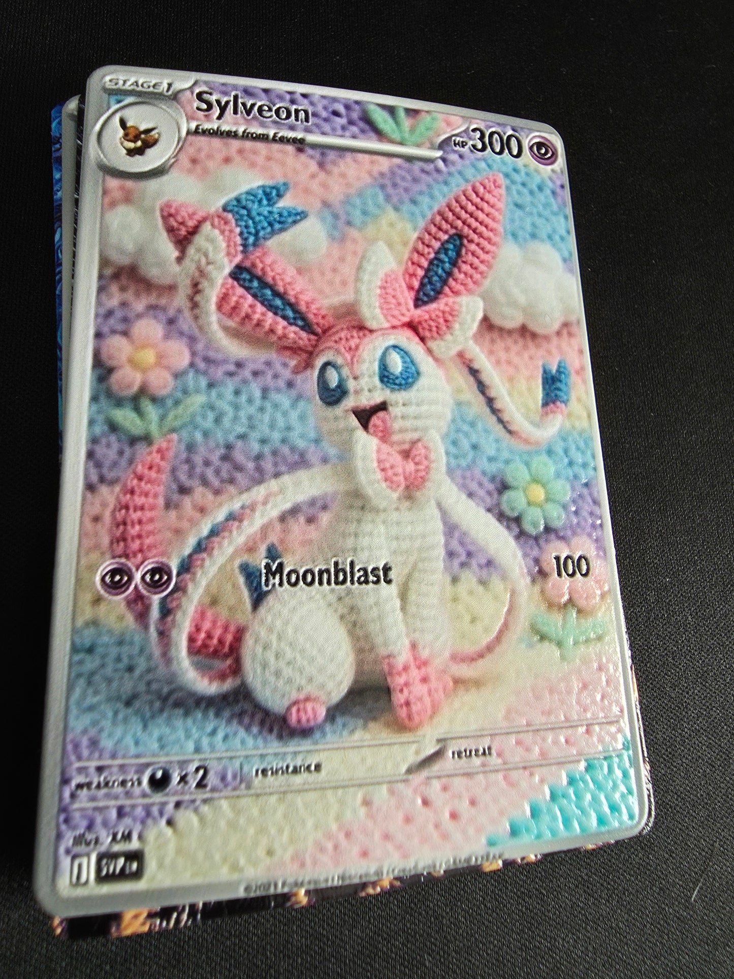 Sylveon Yarn 3D UV Printed Card