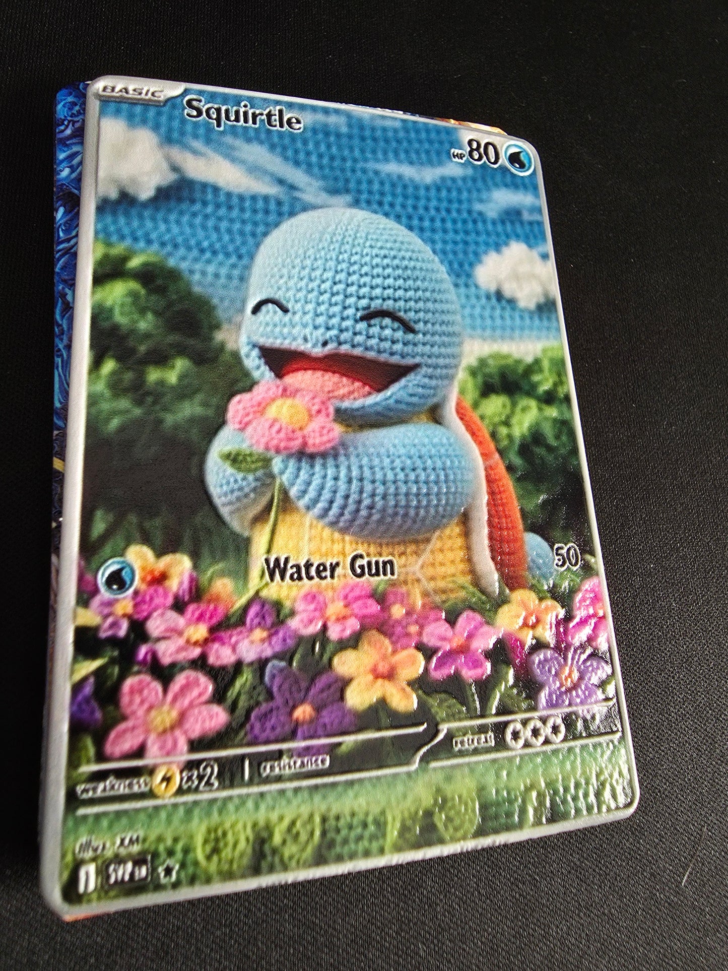 Squirtle Yarn 3D UV Printed Card